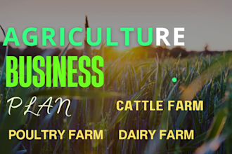 write agriculture, livestock,cattle and dairy farming startup business plan