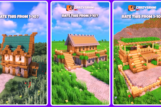 build, record and edit minecraft shorts video best quality