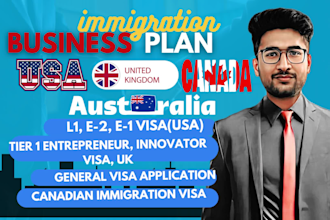 write immigration business plans for startups, visa USA, UK, canada