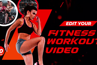 edit fitness video countdown timer workouts or gym video