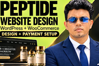 build woocommerce peptide research website for business, app