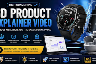 do 3d product explainer video, product animation ads, 3d saas explainer video