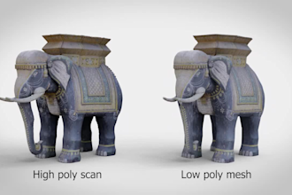 retopologize and uv unwrap 3d models to lowpoly mesh