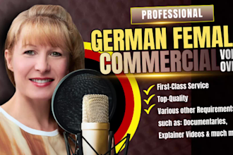 record an authentic german female voice over for commercials and brands