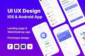 do mobile app UI UX design for ios and android and prototype