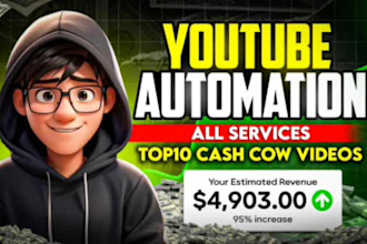 create youtube automation channel and produce top 10 faceless cashcow