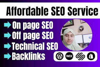 affordable website SEO service for wordpress, shopify, wix, and squarespace