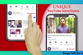 make 3d subscribe and press bell icon youtube intro