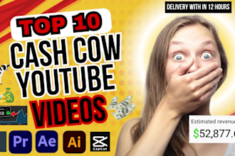 make top 10 youtube cash cow videos