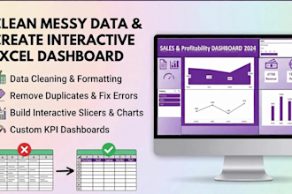 clean messy data and create interactive excel dashboard