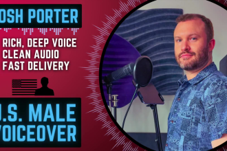 record a rich, deep, professional american male voice over