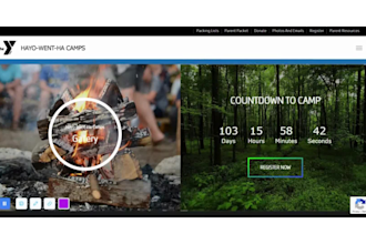 summer camp website, logo, education, vintage, adventure camping website