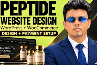 build peptide research website, peptide website, peptide ecommerce website, app