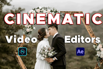 do cinematic wedding video editing, highlights with professionally color grading