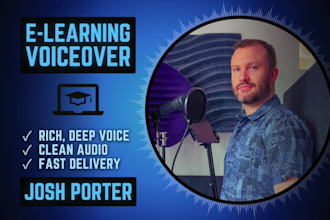 record clear engaging male voiceover for elearning education