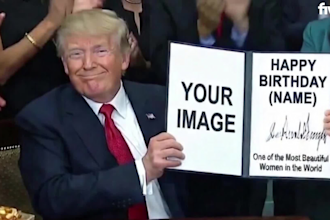 create president donald trump singing happy birthday video with your name