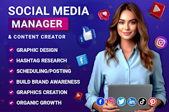 be your instagram facebook social media marketing manager and content creator