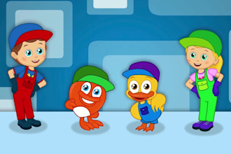 create 2d cartoon animation for kids and learning video