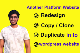 convert clone or transfer weebly, webflow, wix, squarespace to wordpress website