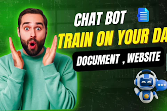 create custom ai rag llm chatbot train on your  custom data instant response