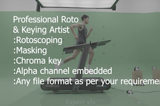 do professional rotoscoping, roto, masking,keying, green screen remove