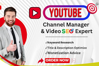 specialize in the best youtube video SEO and channel growth manager
