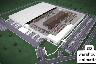 do 3d warehouse animation, factory flythrough, logistic conveyor sorting system