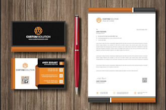 design creative modern stylish professional business card letterhead 24h