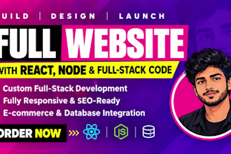 do custom full website development as a  full stack developer