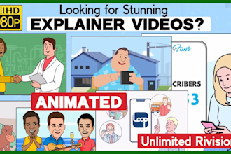 create stunning 2d animation explainer video in 48h