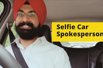 create a selfie spokesperson HD video in my car
