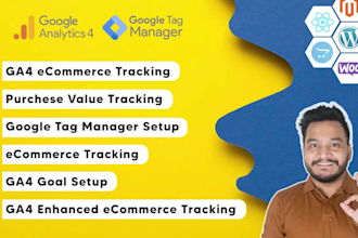 install or fix google analytics 4, conversion tracking GTM, ecommerce tracking
