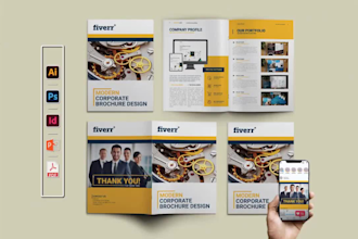 design modern corporate bifold or trifold, brochure