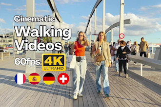 record cinematic 4k walking city tour on demand in france spain and more