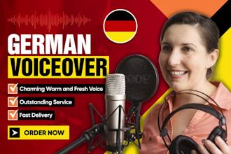 record a german voice over in a charming warm voice