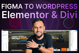 convert from figma to wordpress website with elementor pro and divi theme