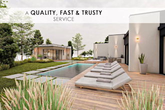design your garden, backyard,swimming pool patio, terrace and render images