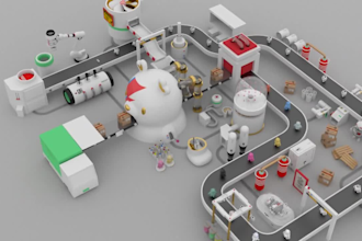 do 3d industrial animation 3d bearbot factory 3d factory animation