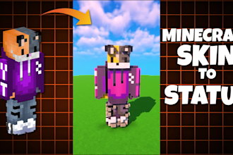 build minecraft statue of your minecraft skin shorts videos