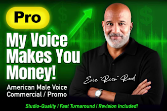 record a professional american male voiceover for commercials