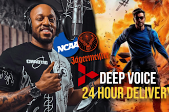 record an authoritative deep american male voice over
