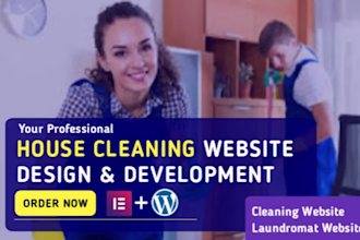 create cleaning website, office cleaning,house cleaning,handyman laundry website