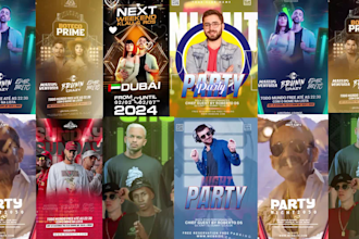 create motion flyers for events, clubs, djs, parties, and posters