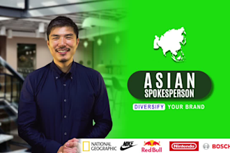 be your asian male video spokesperson on green screen in HD or do ugc video
