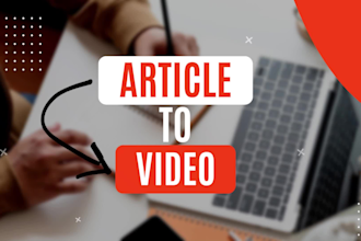 convert your script, blog post, text or article to video with voice over
