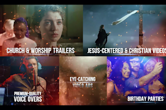 do worship videos, church event promo, cinematic trailer and short video ads