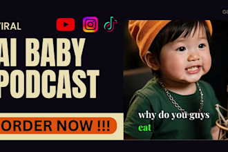 create viral ai baby podcast ai talking baby ai video reels funny baby podcast