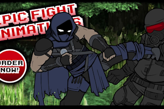 create a cool fighting animation
