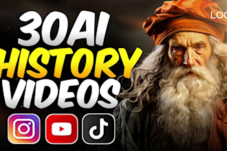 crete ai history documentary videos for youtube, tiktok and instagram
