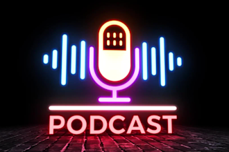 do neon podcast intro, podcast logo animation, professional podcast video